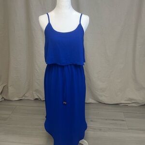 Nerlerolian Women's Blue Spaghetti Strap Midi Maxi Dress Sz M